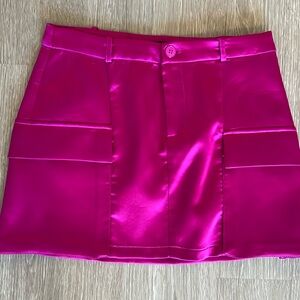 Zara satin cargo skirt